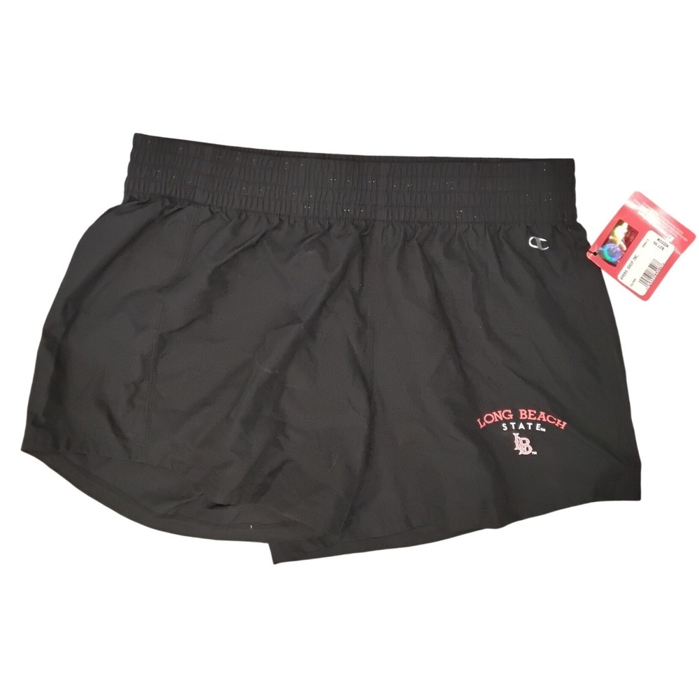 Champion Long Beach State Shorts Womens Athletic Running Black‎ NWT